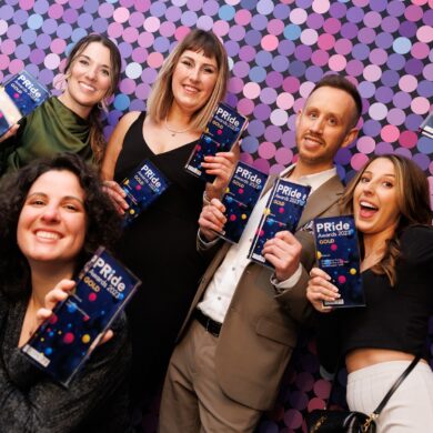 WPR team holding awards won at CIPR Pride awards 2023